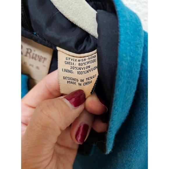 Powder PR River Outfitters SzM. Teal green Wool blend western best. Texas design - Picture 5 of 11